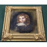 A 19TH CENTURY PORTRAIT STUDY OF A YOUNG BOY IN CAROLEAN DRESS, unsigned, oil on panel, framed, 17 x