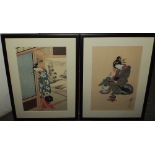 A SET OF SIX LATE 19TH / EARLY 20TH CENTURY JAPANESE SCHOOL FIGURE STUDIES, all with character