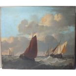 ATTRIBUTED TO AUGUSTUS WALL CALLCOTT (1779-1844). 'On The Dutch Coast', oil on canvas, titled verso,