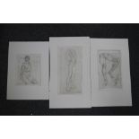 DUNCAN GRANT (1885-1978). Three pencil sketches of nudes, signed, unframed, largest 22 x 13 cm (3)