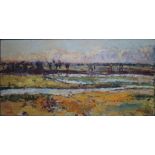 SVEN JOANN (1908-1985). An impressionist wooded river landscape, inscribed verso, signed lower