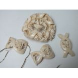 A RARE VICTORIAN DIEPPE IVORY CARVED BRACELET FOR RESTORATION