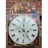 A 19TH CENTURY SCOTTISH MAHOGANY EIGHT DAY LONGCASE CLOCK BY ROBERT MORTON OF DUNDEE, the painted