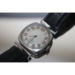 AN ART DECO STYLE SWING LUG WRIST WATCH - CASED STAMPED RWC LTD 101824, W 3.25 cm