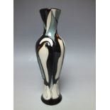 A MOORCROFT 'POLE TO POLE PENGUINS' PATTERN SMALL SLENDER VASE, printed and painted marks to base, H
