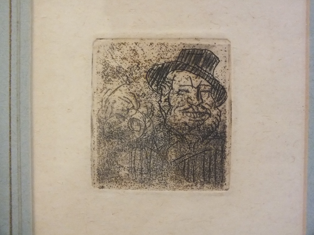 A SET OF EIGHT 19TH CENTURY CONTINENTAL SCHOOL JEWISH FIGURATIVE STUDIES, unsigned, etchings on - Image 10 of 12