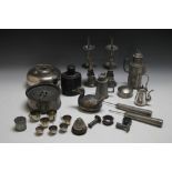 A WIDE SELECTION OF CHINESE METALWARE TO INCLUDE WINE KETTLES, incense holders, tea poy etc