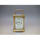 A HEITZMAN AND SONS OF PARIS BRASS CASED CARRIAGE CLOCK, the case with five glass panels having
