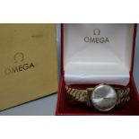 AN OMEGA ANTIMAGNETIC WRISTWATCH, with box and paperwork, Dia 3.5 cm