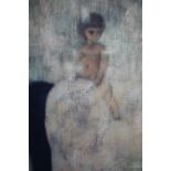 SANYO. A modernist nude study, signed lower middle to right, signed and dated 1961 verso, oil on