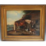 EDWIN LODER OF BATH (1827-1885). Horse with groom and other animals, signed lower left, oil on