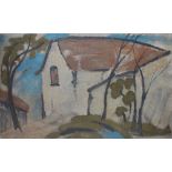 CIRCLE OF SYDNEY IVON HITCHENS (1893-1979). Impressionist study of a white house 'A White House,