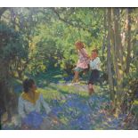 JAMES EDWARD DUGGINS (1881-1968). Modern British School, a woodland scene with Mother picking