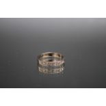 A SEVEN STONE DIAMOND HALF ETERNITY RING, ring size Q 1/2