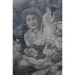 PETER LEGH. A late 18th / early 19th century study of a woman and five cherubs gazing heavenwards,