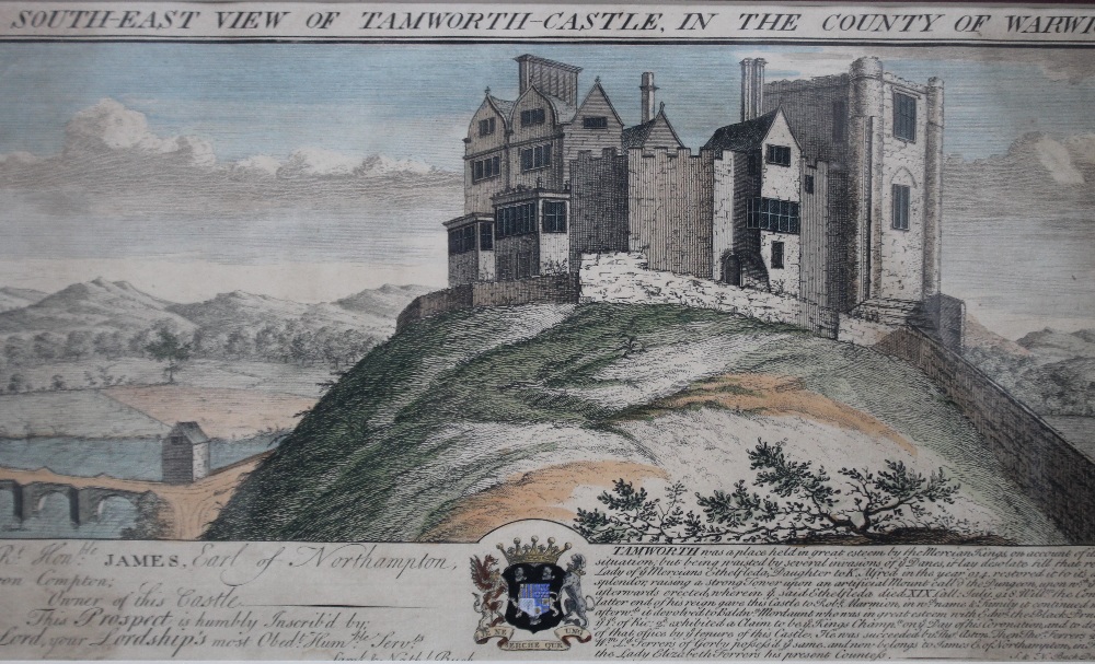 S & N BUCK 1729 'THE SOUTH EAST VIEW OF TAMWORTH CASTLE IN THE COUNTY OF WARWICK', etching and