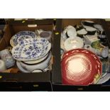 TWO TRAYS OF CHINA AND CERAMICS TO INCLUDE POOL, COALPORT ETC