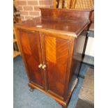 A MAHOGANY TWO DOOR CABINET H 100 W 53 CM