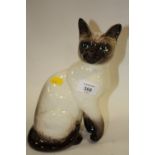 A LARGE BESWICK SEATED SIAMESE CAT FIGURE 1882