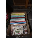 A COLLECTION OF CARD COLLECTION CATALOGUES, STAMPS ETC