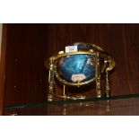 A MODERN GEMSTONE GLOBE ON STAND OF SMALL PROPORTIONS