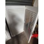 A PAIR OF AMERICAN STYLE SHUTTERS H-129 CM X W-120 CM TOGETHER WITH A PAIR OF AMERICAN STYLE