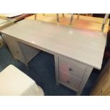 A MODERN GREY TWIN PEDESTAL DESK H 745 W 159 D 65 CM