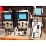 THREE OSCILLOSCOPES TOGETHER WITH 2 VOLTMETERS
