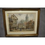 PIERRE LA BOEUFF (act. 1899-1920). 'Normandy', signed lower right, watercolour, gilt framed and