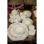 A TRAY OF WEDGWOOD ANGLEA TO INCLUDE A TEAPOT