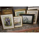 A COLLECTION OF GILT FRAMED AND GLAZED F.G. BARRAT WATERCOLOURS