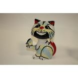 A LORNA BAILEY CERAMIC CAT AND BUTTERFLY FIGURE