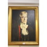 D ASHTON (XX). A portrait study of a man in Regency dress, signed lower left, oil on canvas, framed,