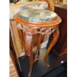 A FRENCH MARBLE TOPPED CARVED JARDINAIRE STAND H 70 CM A/F