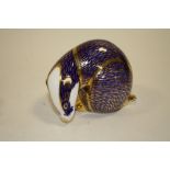 A ROYAL CROWN DERBY IMARI BADGER PAPERWEIGHT