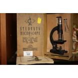 A BOXED VINTAGE SIGNALLING EQUIPMENT LIMITED STUDENTS MICROSCOPE