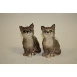 TWO ROYAL DOULTON SEATED CAT FIGURES