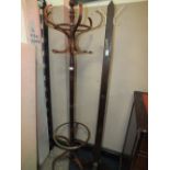 A BENTWOOD HAT/COAT STAND WITH ANOTHER (2)