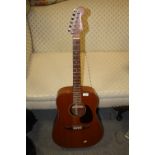 A FENDER NEWPORTER ACOUSTIC GUITAR SERIAL NUMBER 5717064 WITH CARRY BAG
