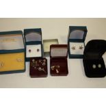 A COLLECTION OF BOXED EARRINGS TO INCLUDE SILVER EXAMPLES