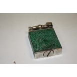 A VINTAGE SHAGREEN PARKER BEACON LIGHTER