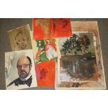 A FOLIO OF UNFRAMED OIL SKETCHES BY PHILIP LAMBERT LARKIN