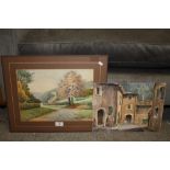 A DOUBLE SIDED MOUNTED WATERCOLOUR BY EDWARD H SIMPSON TOGETHER WITH AN UNFRAMED WATERCOLOUR