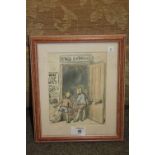 A FRAMED AND GLAZED S B SHEPPARD WATERCOLOUR ILLUSTRATION