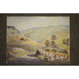 AN UNFRAMED MOUNTAIN ROAD SCENE SIGNED E CHARLES SIMPSON