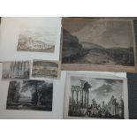 A FOLDER OF MAINLY 19TH CENTURY ENGRAVINGS, ETCHINGS ETC., mainly topographical subjects, various