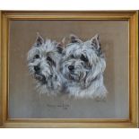 MARJORIE COX (1915-2003). 'Judy and Liz', signed lower right and dated 1964, pastel, framed and
