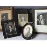 FIVE MINIATURE PORTRAIT STUDIES, to include Peter Rainier Admiral of The Blue, unsigned,