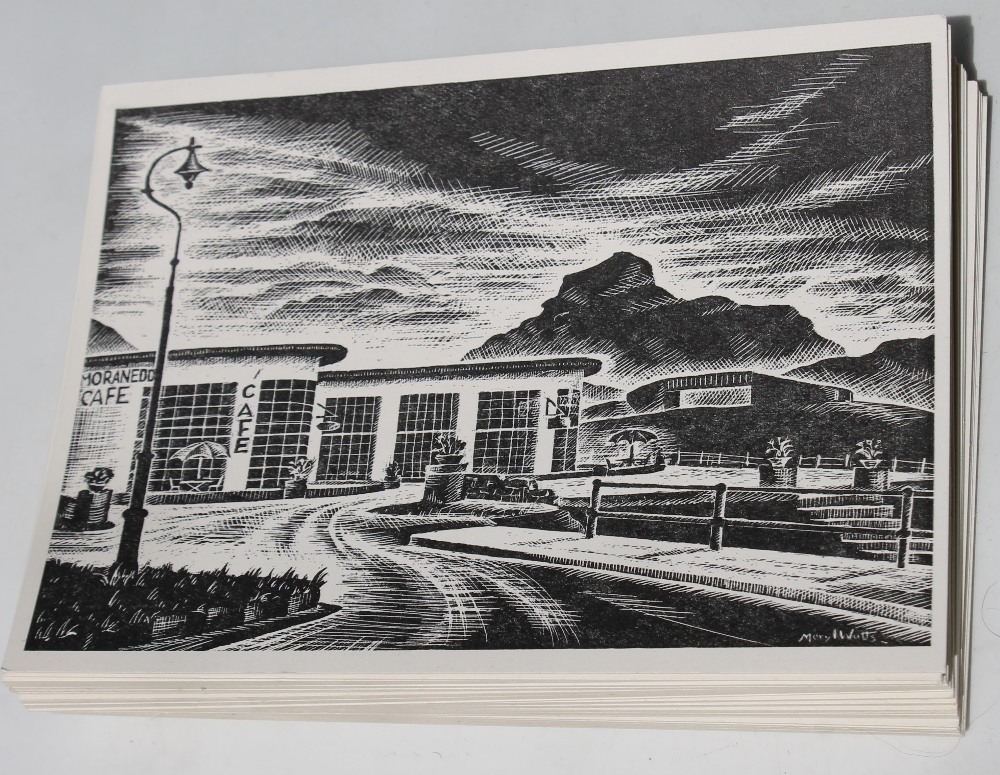 MERYL WATTS (b.1910). Two boxes of woodcut postcards of Portmeirion and the surrounding area, - Image 3 of 5