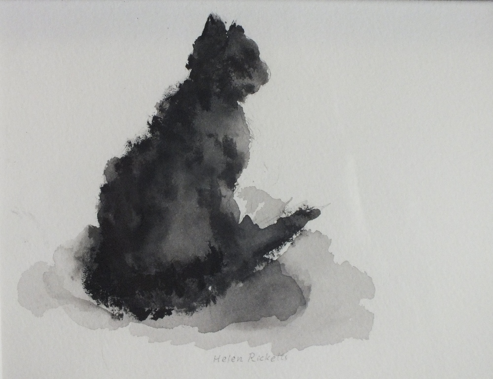 HELEN RICKETTS. Late 20th / early 21st century impressionist cat studies, all signed lower edge, - Image 3 of 5